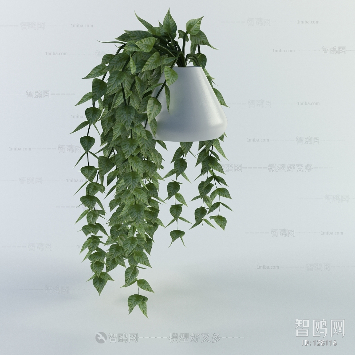 Modern Potted Green Plant