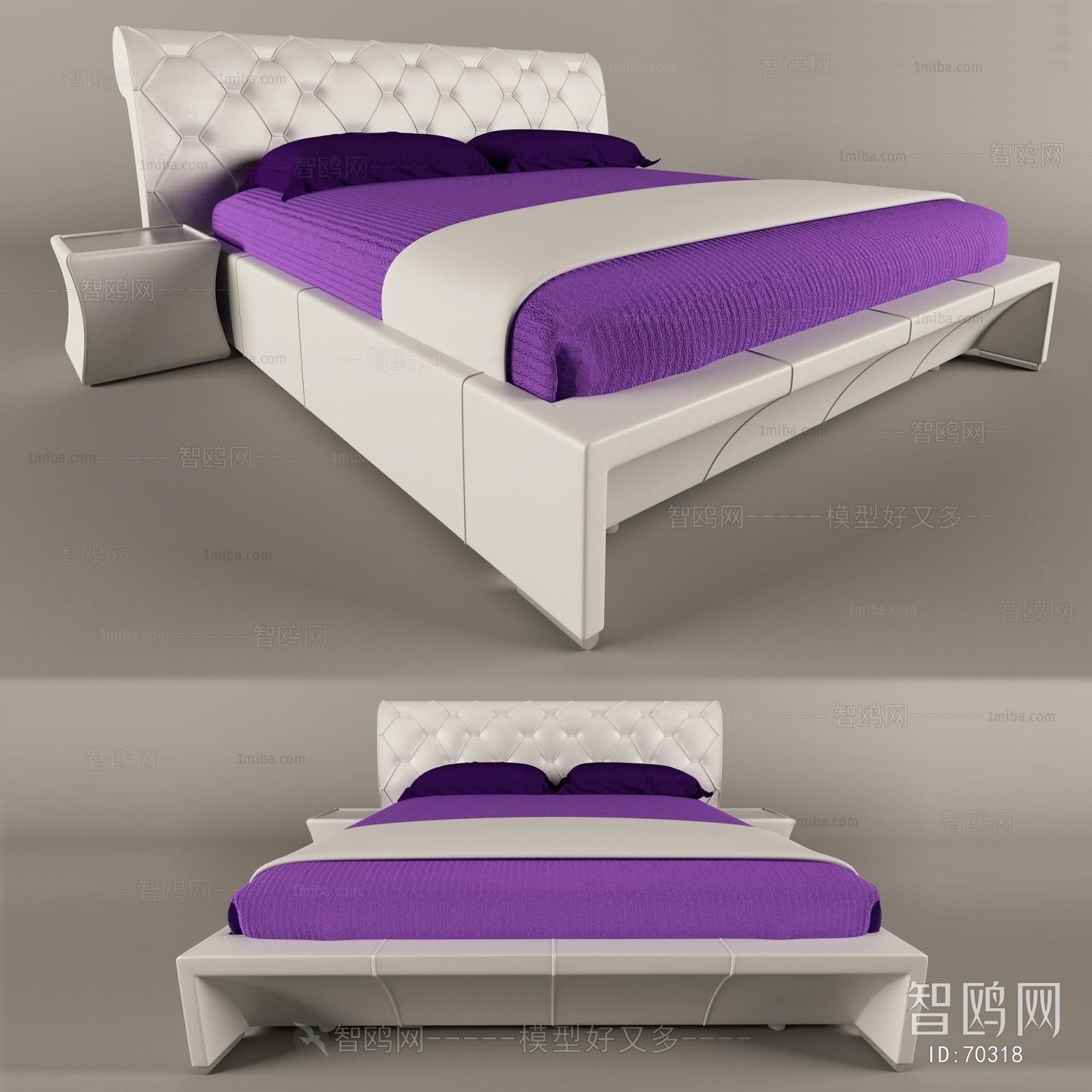 Simple European Style Double Bed