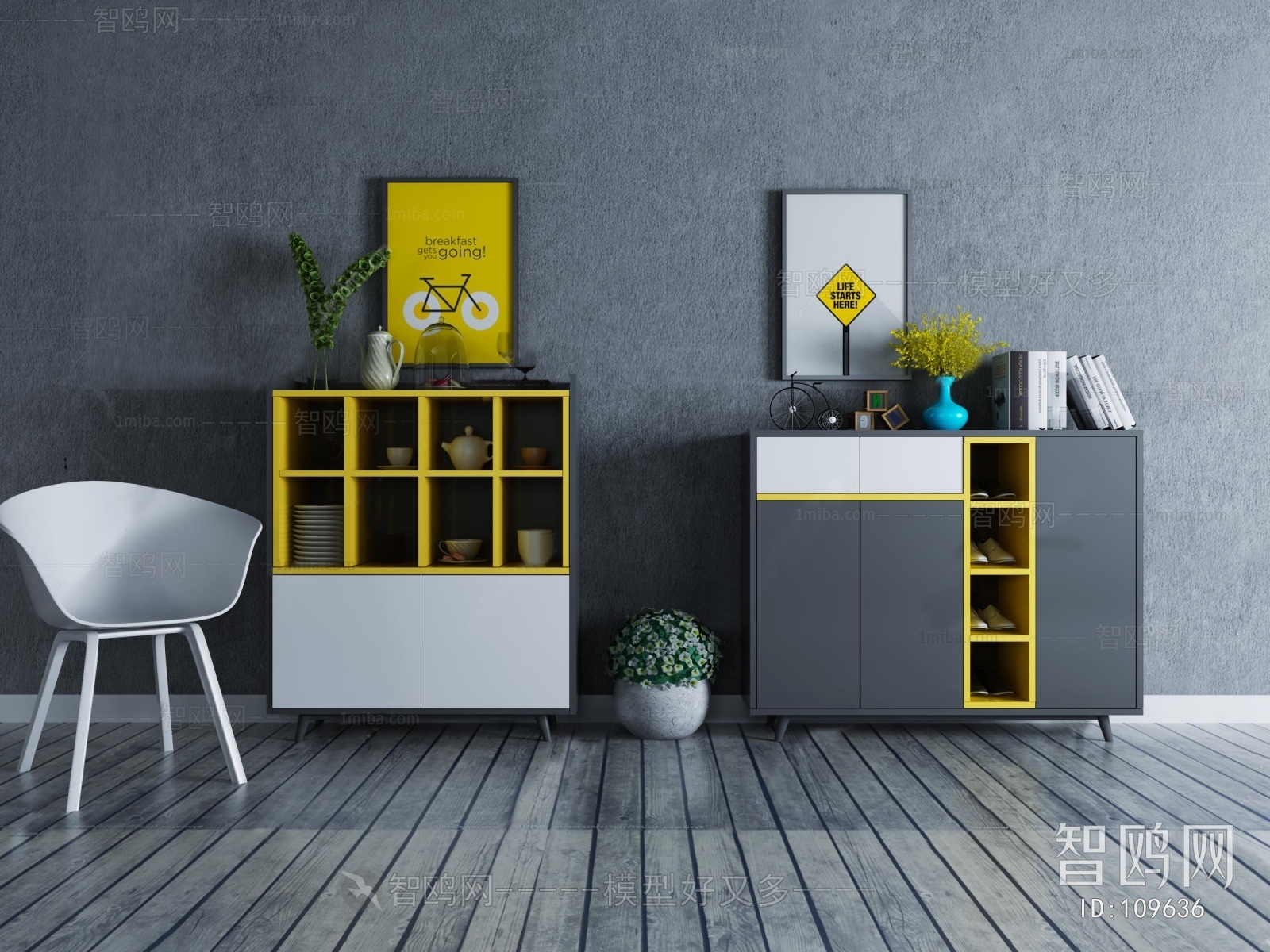 Modern Nordic Style Shoe Cabinet