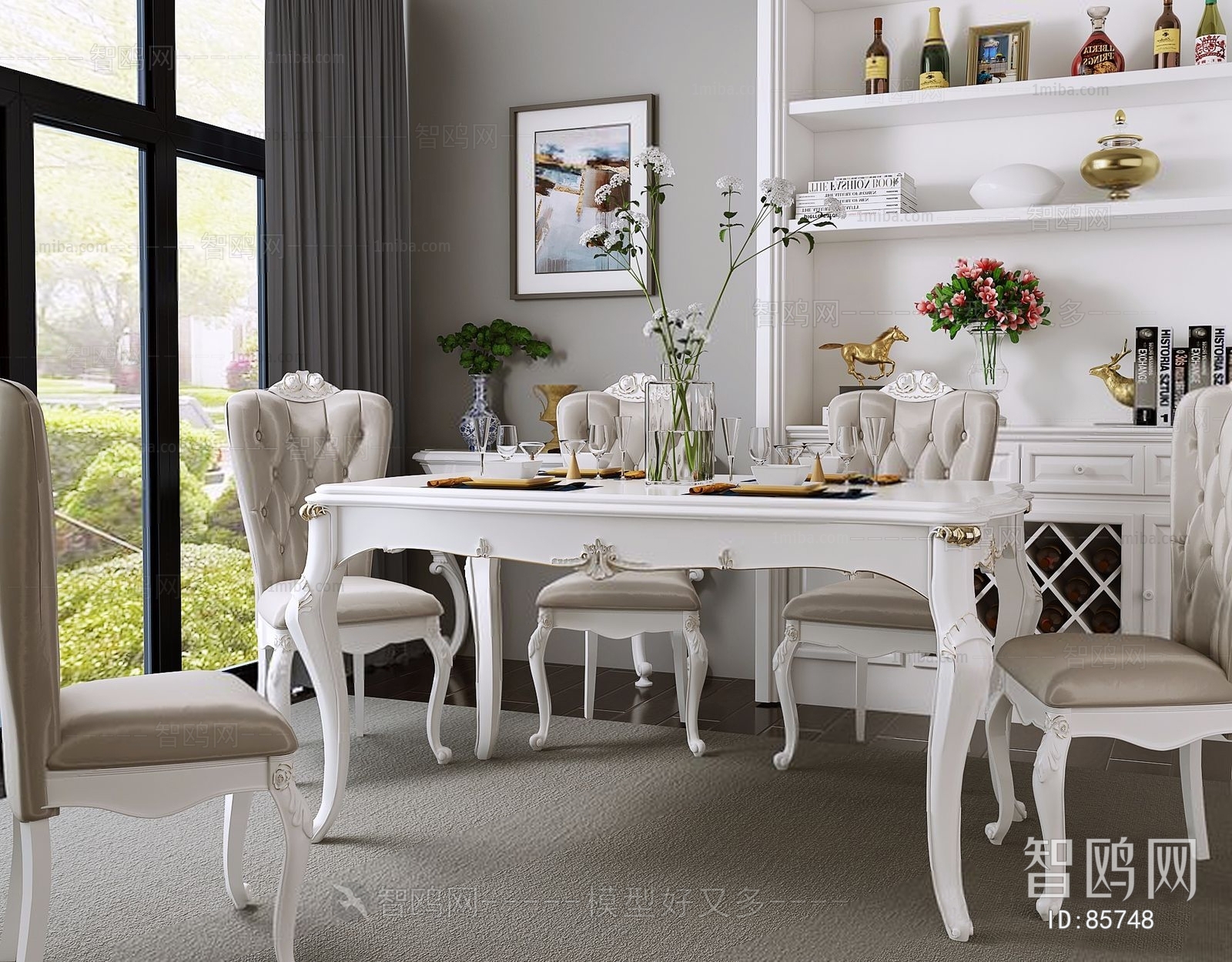 European Style Dining Table And Chairs