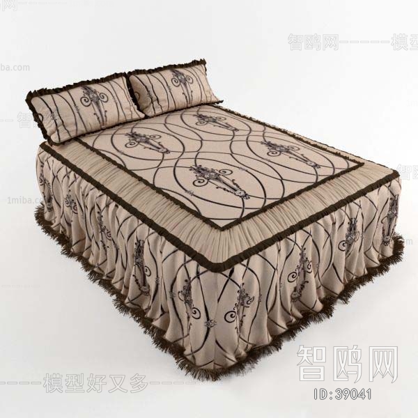 Simple European Style Double Bed