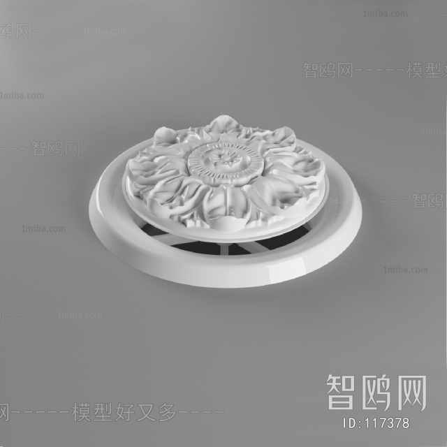 European Style Plaster Carved Top Plate