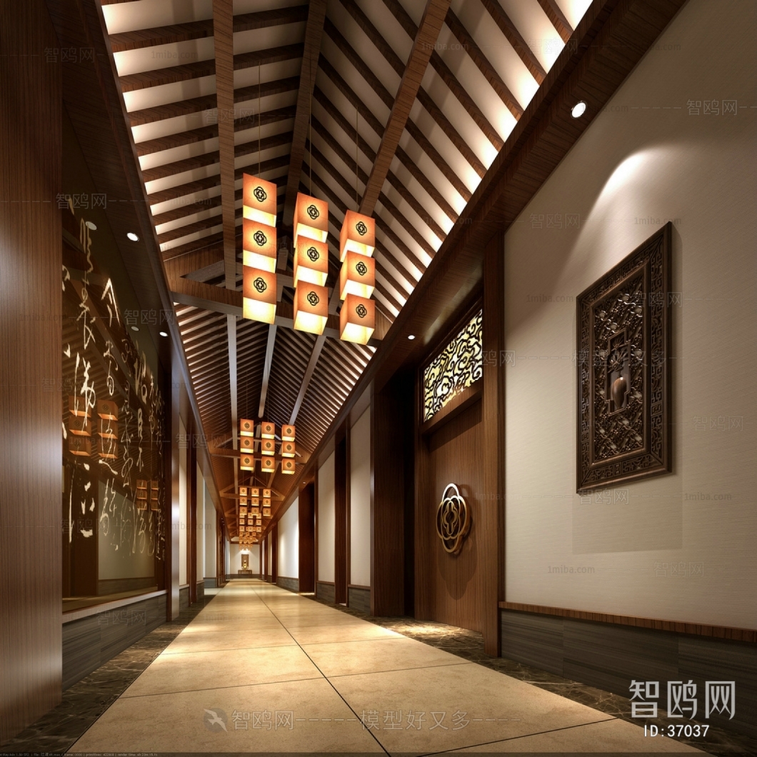 Chinese Style Corridor Elevator Hall