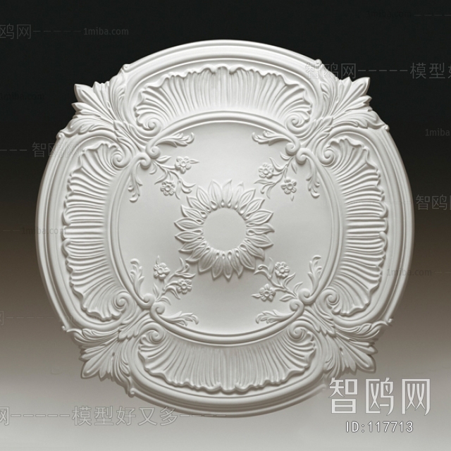 European Style Plaster Carved Top Plate