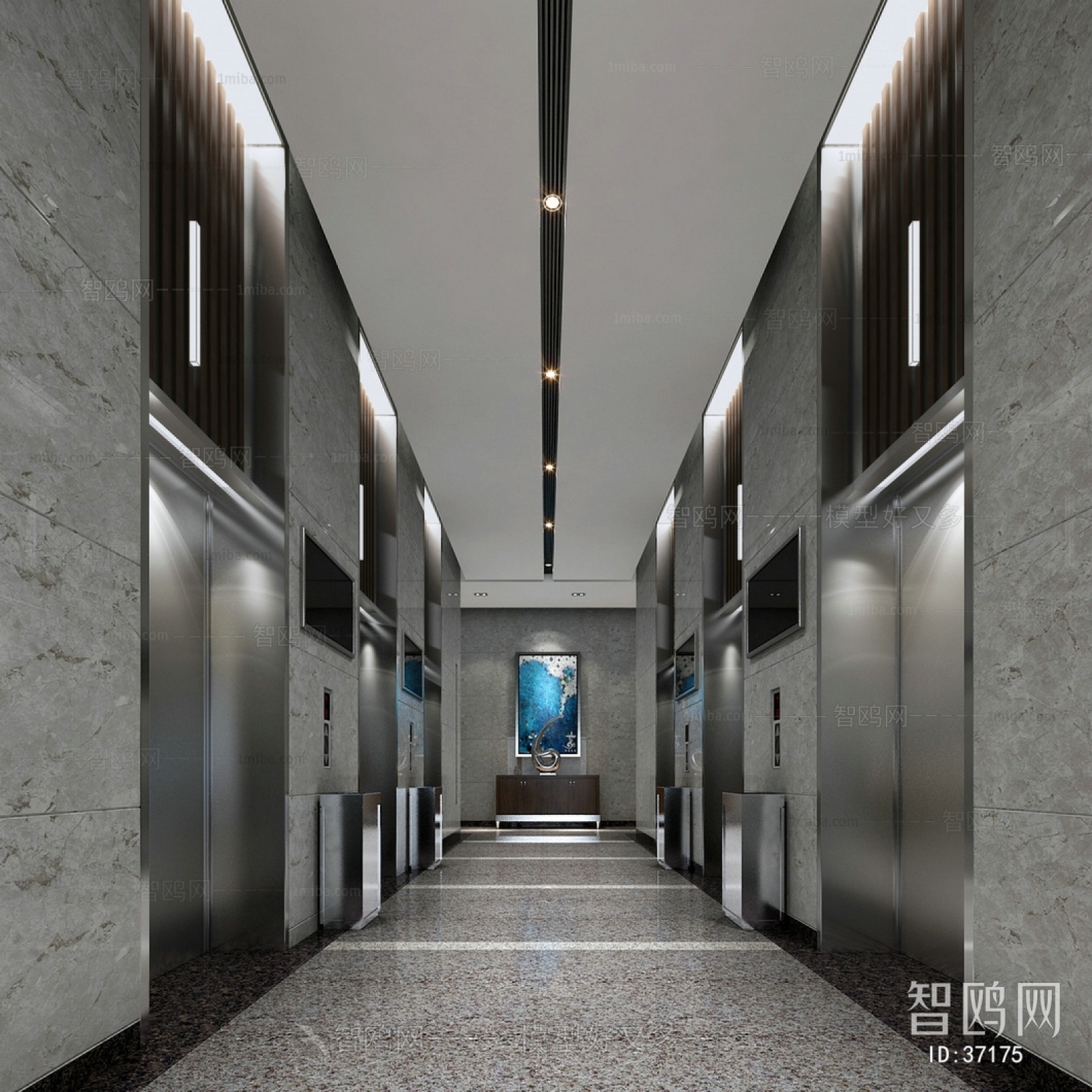现代办公过道电梯厅