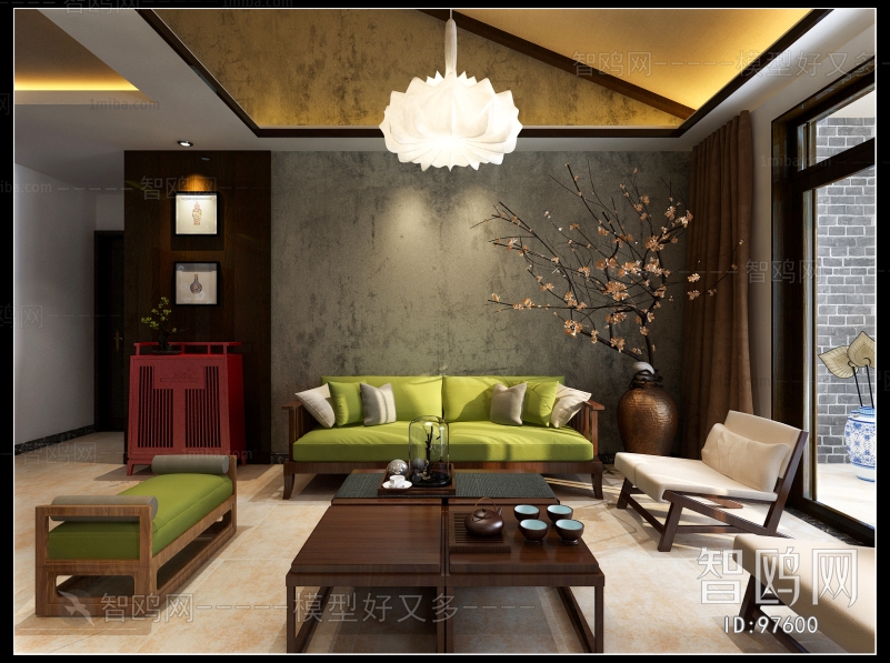 New Chinese Style A Living Room