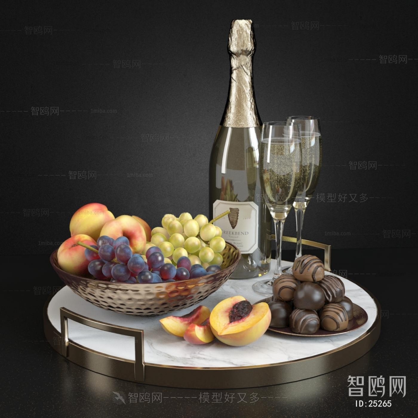 现代食品/蔬菜/水果香槟托盘