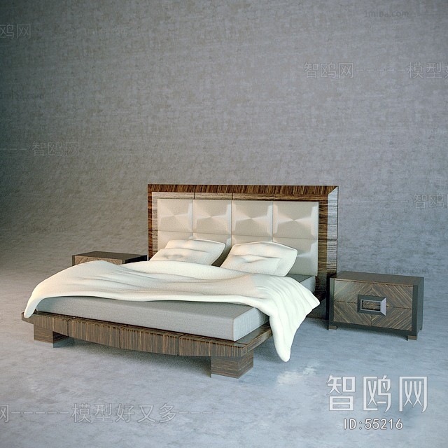 Simple European Style Double Bed