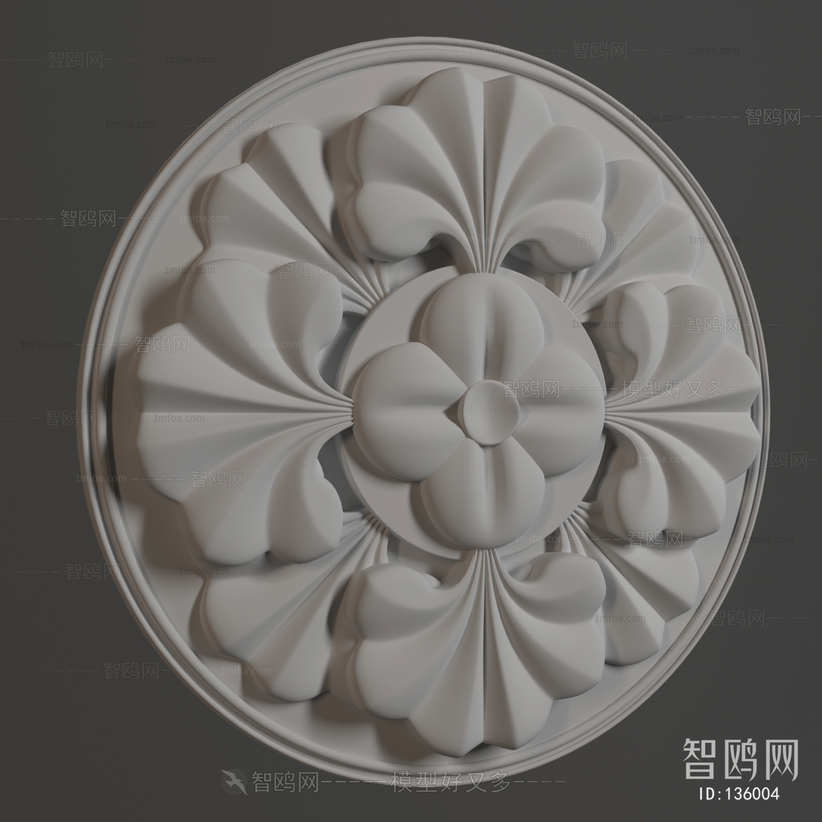 European Style Plaster Carved Top Plate