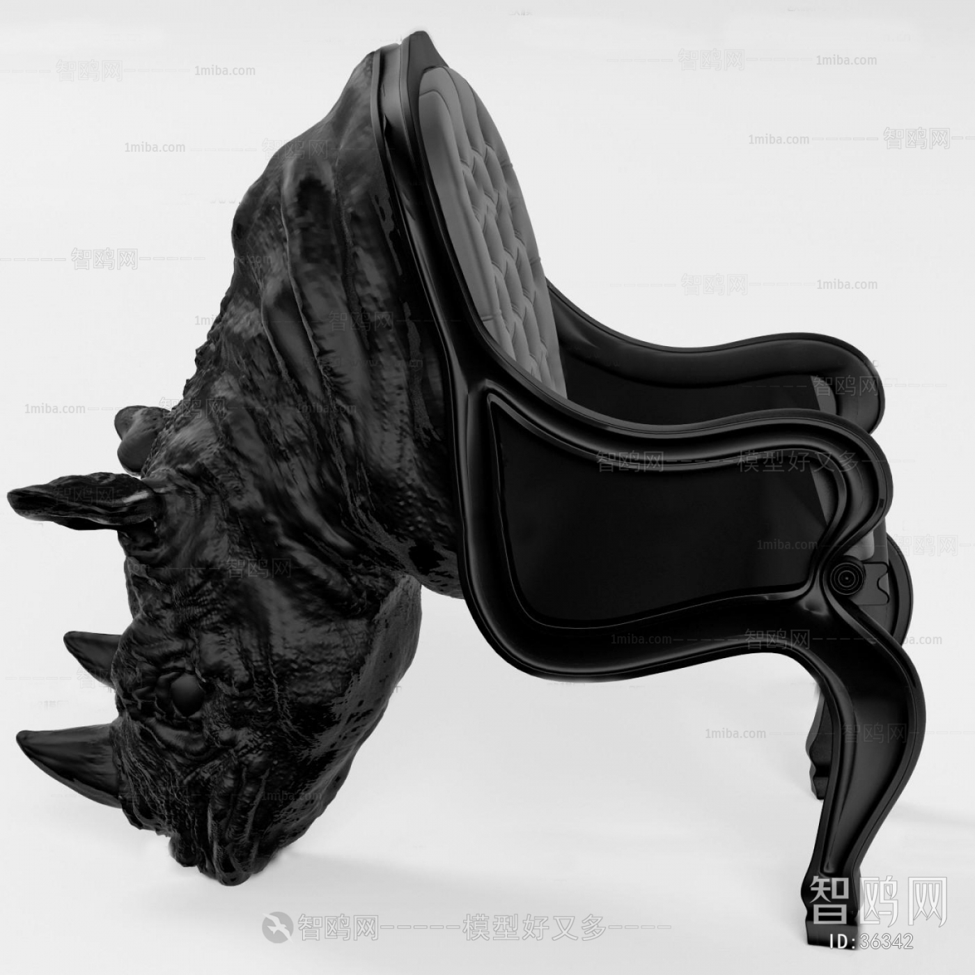欧式犀牛头造型休闲椅