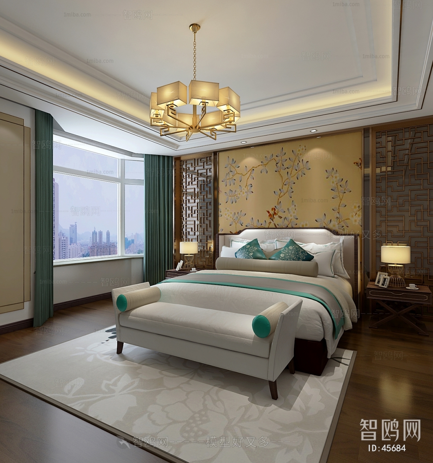 New Chinese Style Bedroom