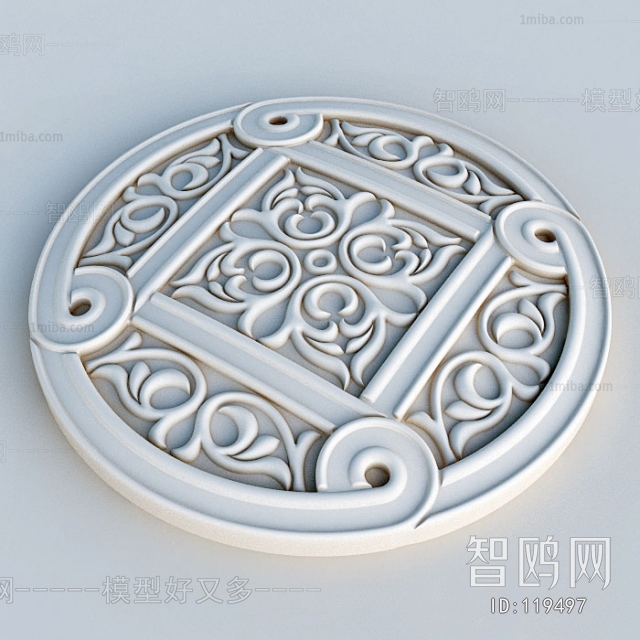 European Style Plaster Carved Top Plate