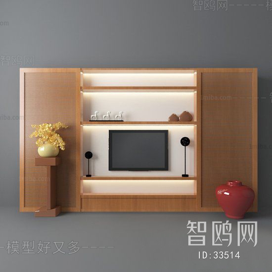 New Chinese Style TV Wall