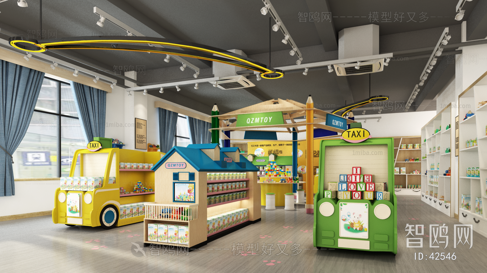 现代儿童玩具商店3D模型下载