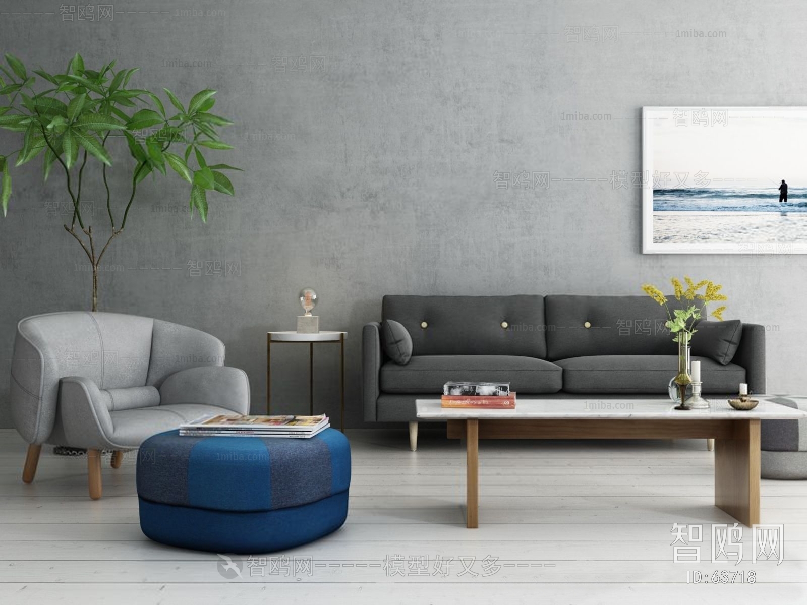 Nordic Style Simple Style Sofa Combination