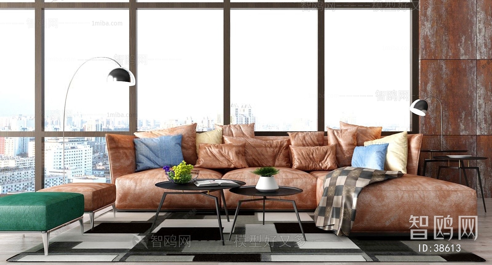 Industrial Style Multi Person Sofa