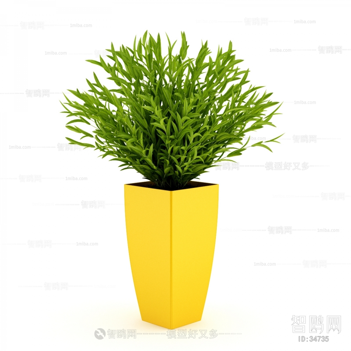 Modern Potted Green Plant