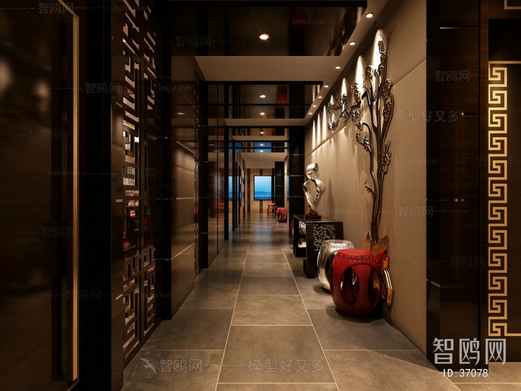 New Chinese Style Corridor Elevator Hall