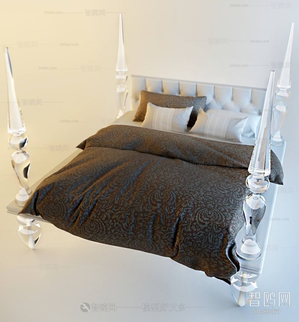 Simple European Style Double Bed