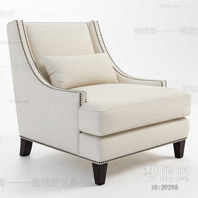 现代美式单人沙发