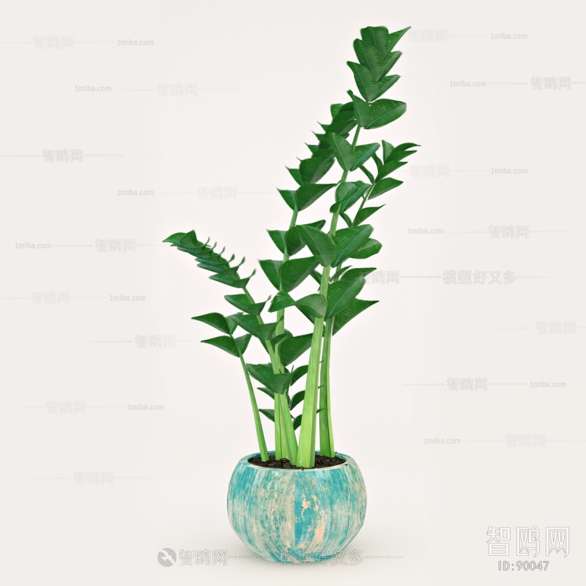 Modern Potted Green Plant