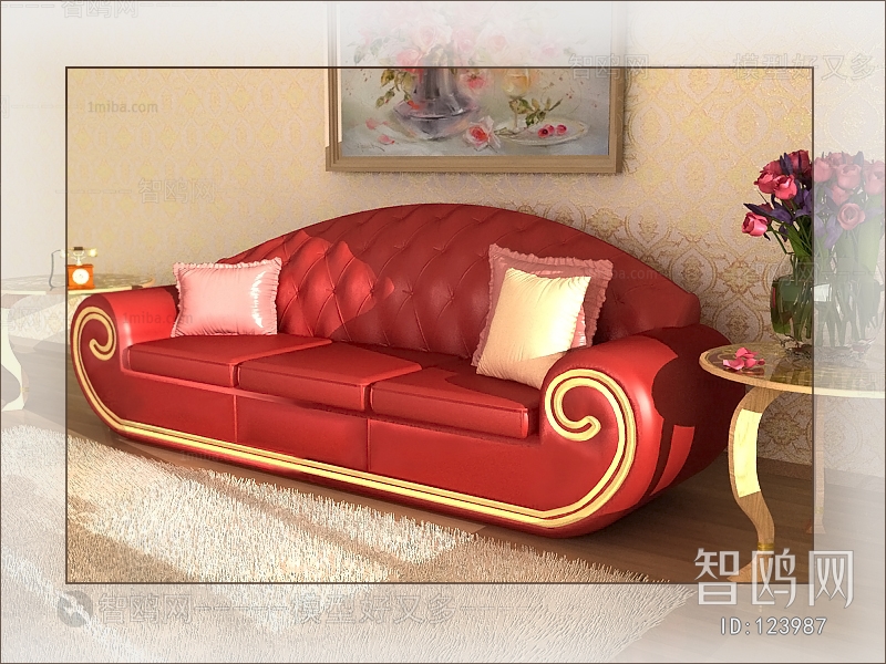 European Style Three-seat Sofa