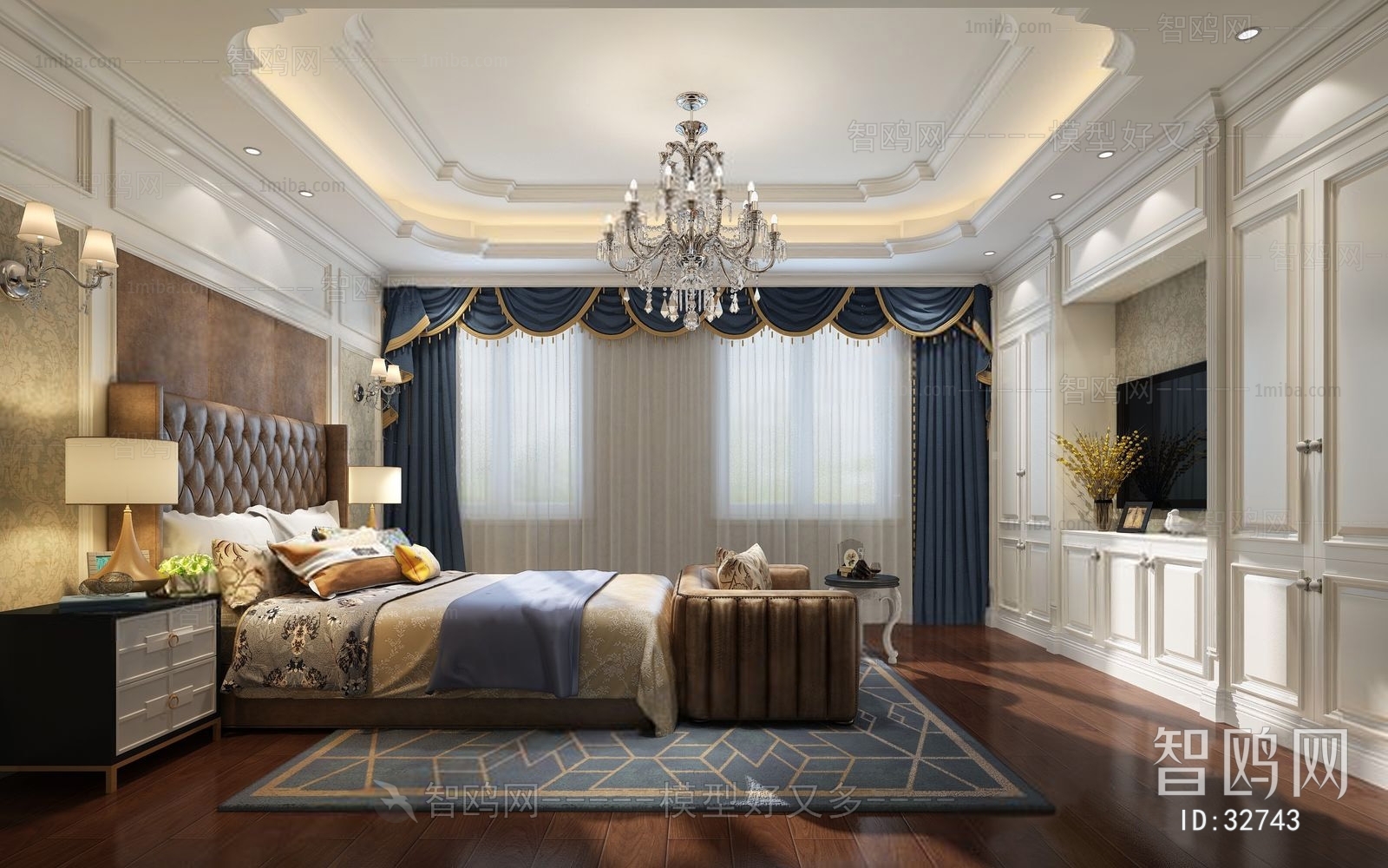 Simple European Style Bedroom