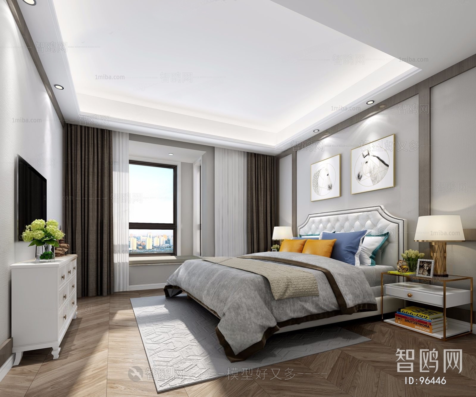 Simple European Style Bedroom