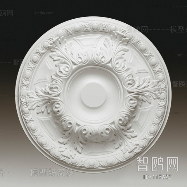 European Style Plaster Carved Top Plate