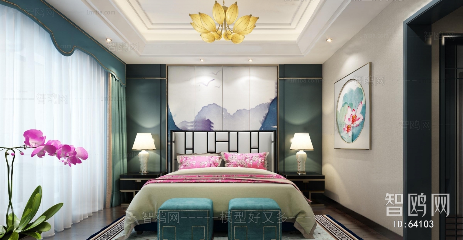 New Chinese Style Bedroom