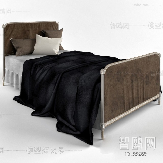 Simple European Style Single Bed