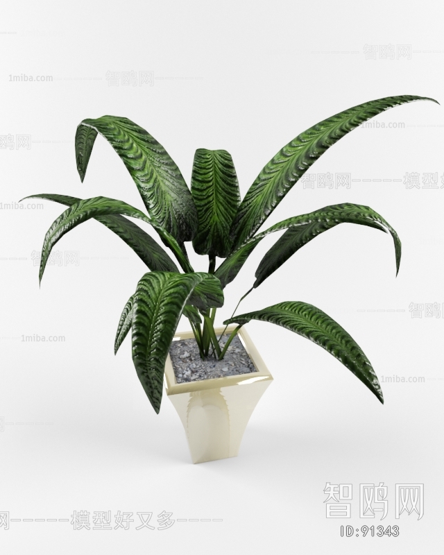 Modern Potted Green Plant