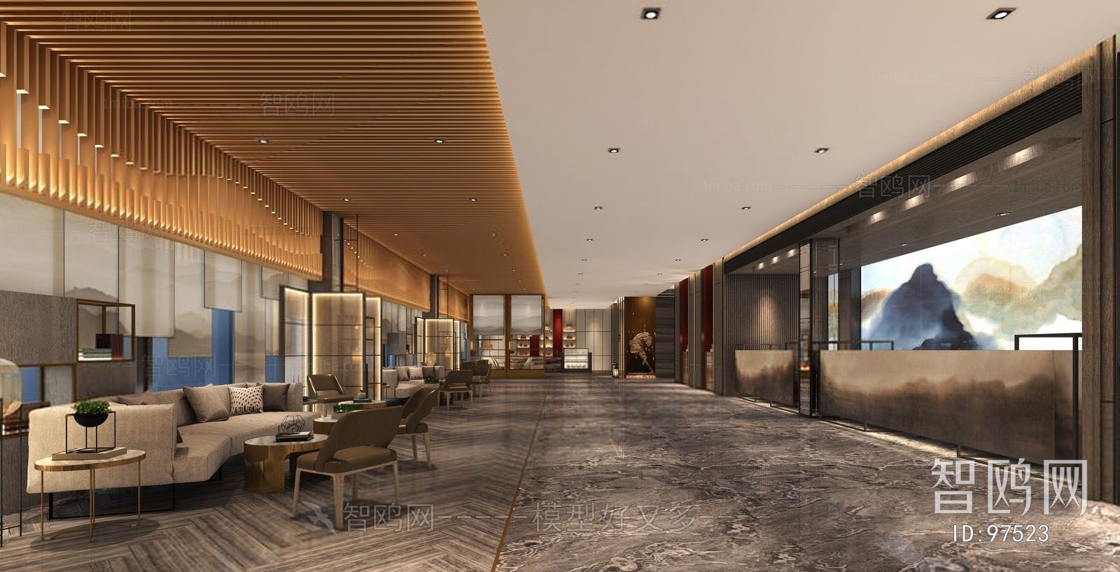 Modern New Chinese Style Lobby Hall