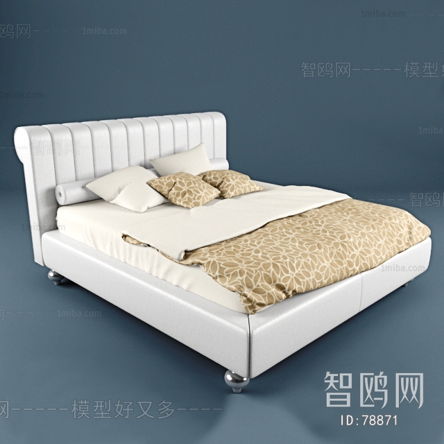 Simple European Style Double Bed