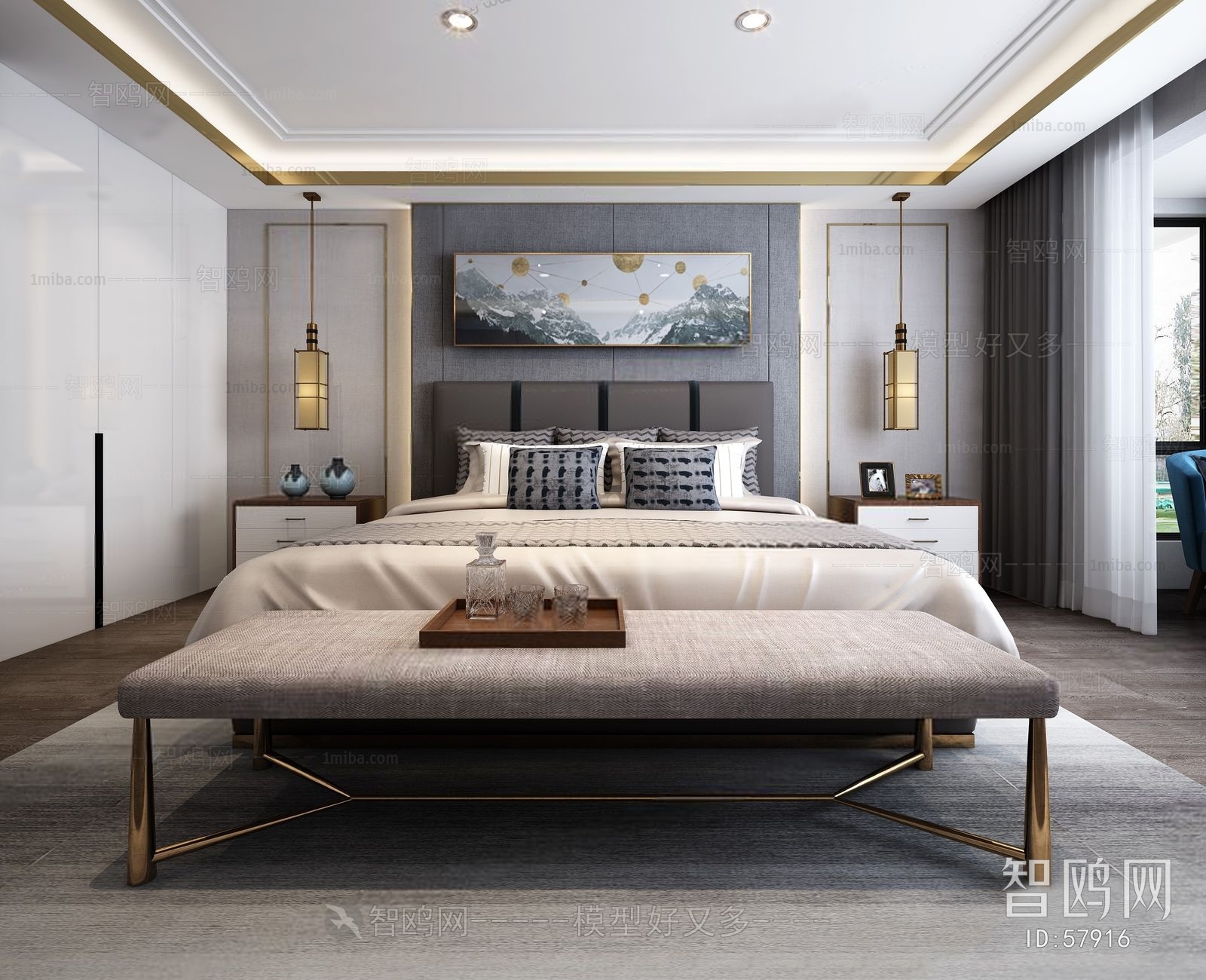 Modern New Chinese Style Bedroom