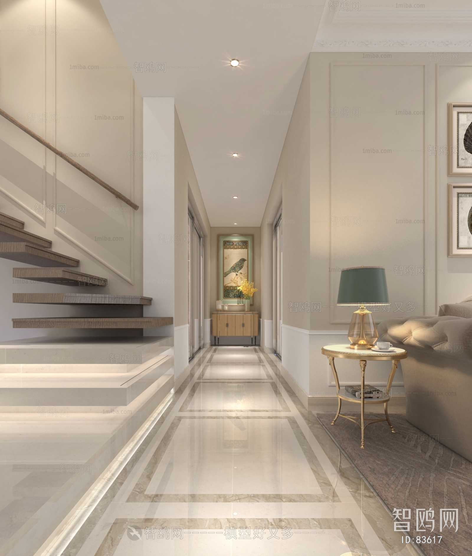 Simple European Style Hallway