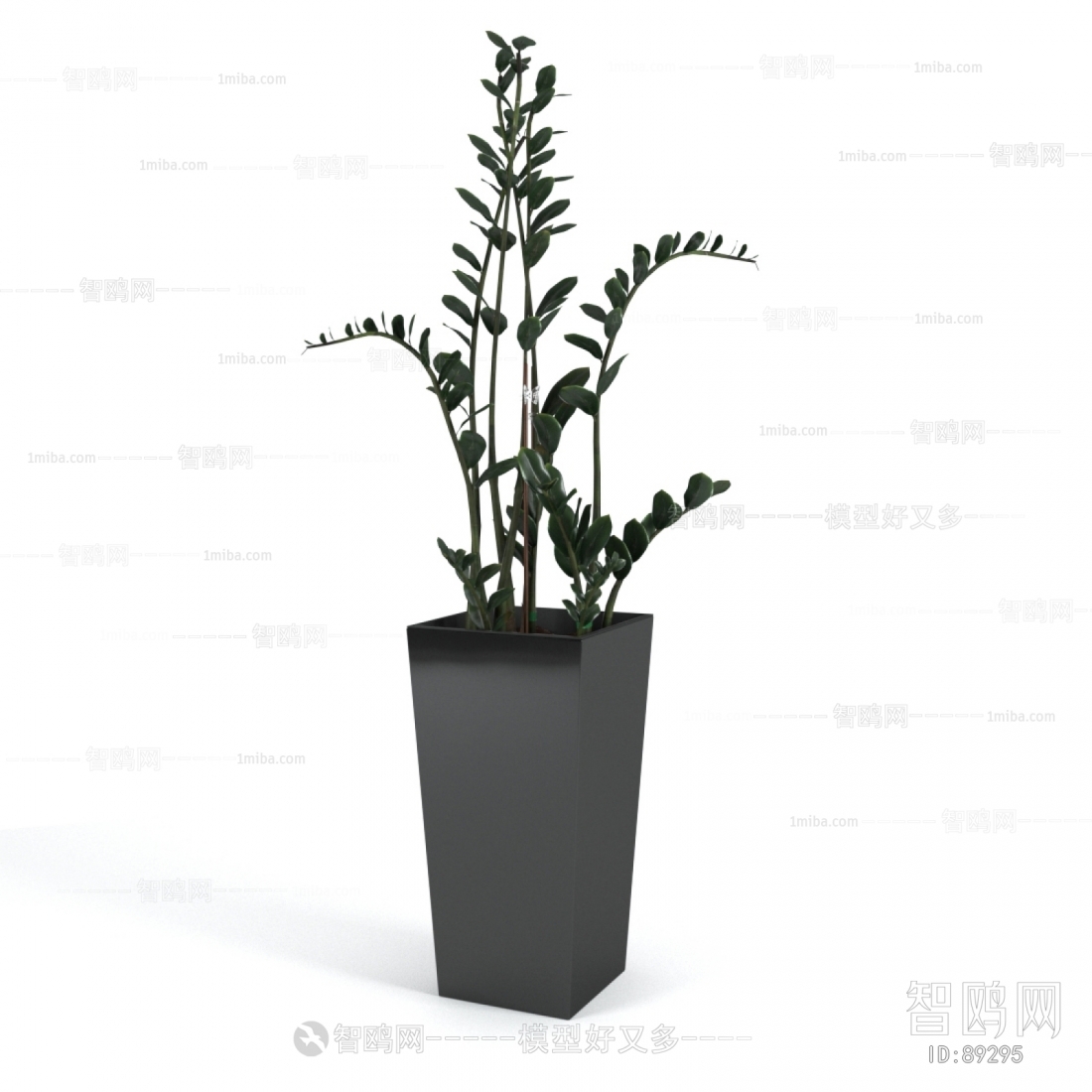 Modern Potted Green Plant