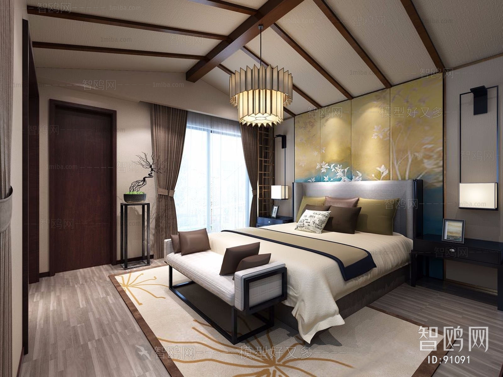 New Chinese Style Bedroom