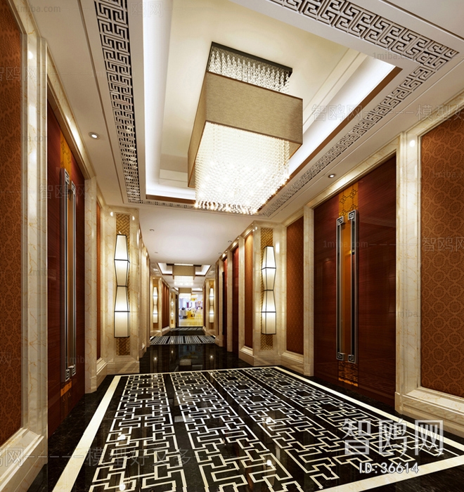 New Chinese Style Corridor Elevator Hall