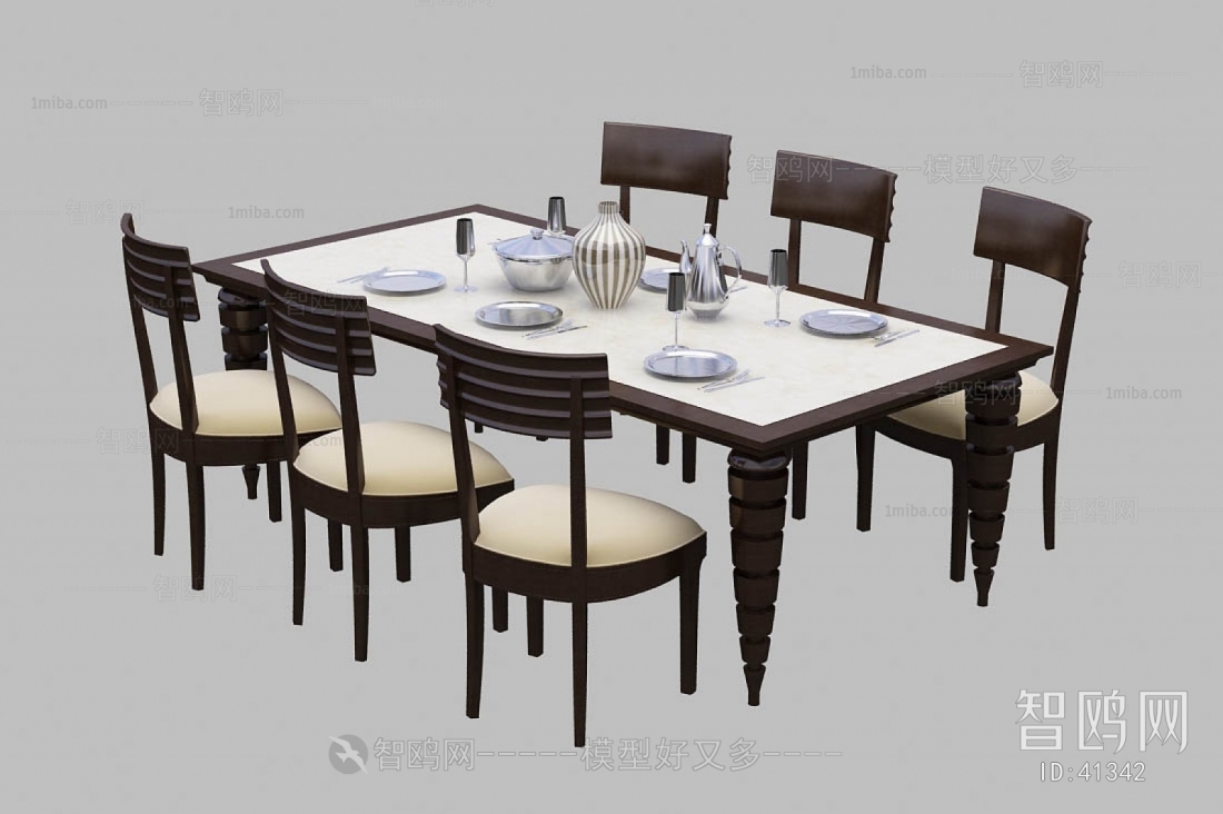 Simple European Style Dining Table And Chairs