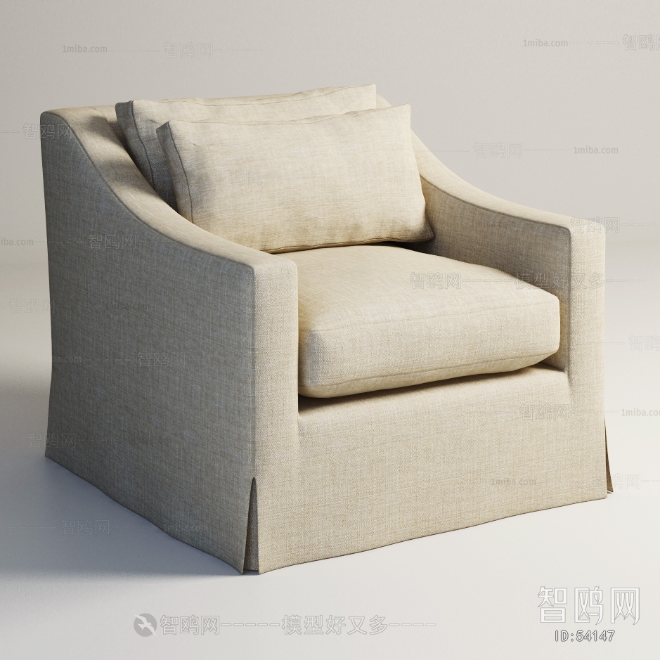 现代美式单人沙发