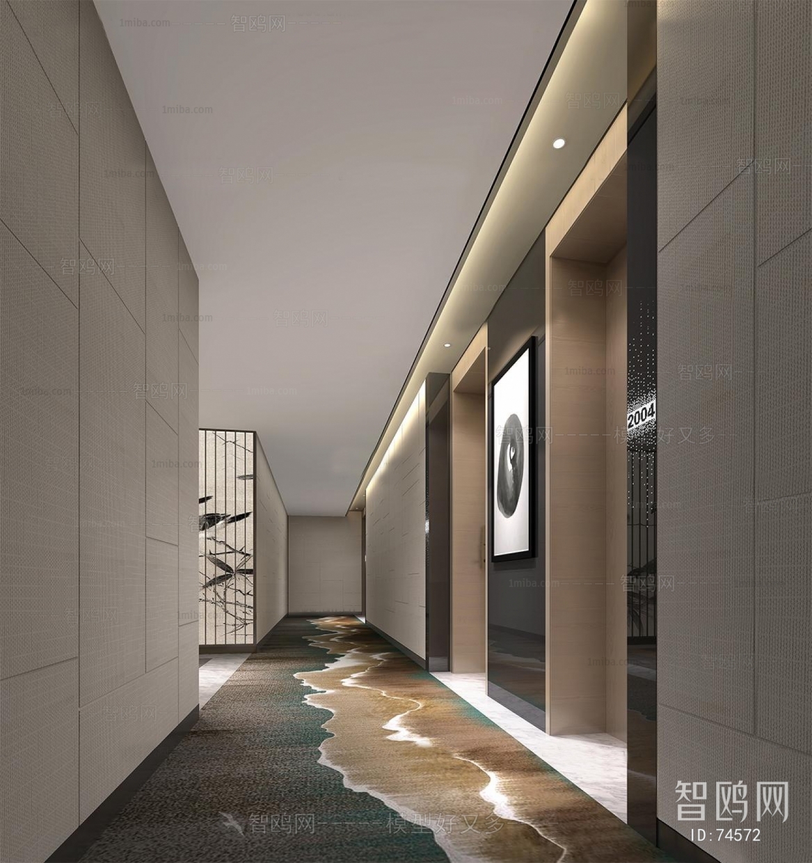 New Chinese Style Corridor Elevator Hall