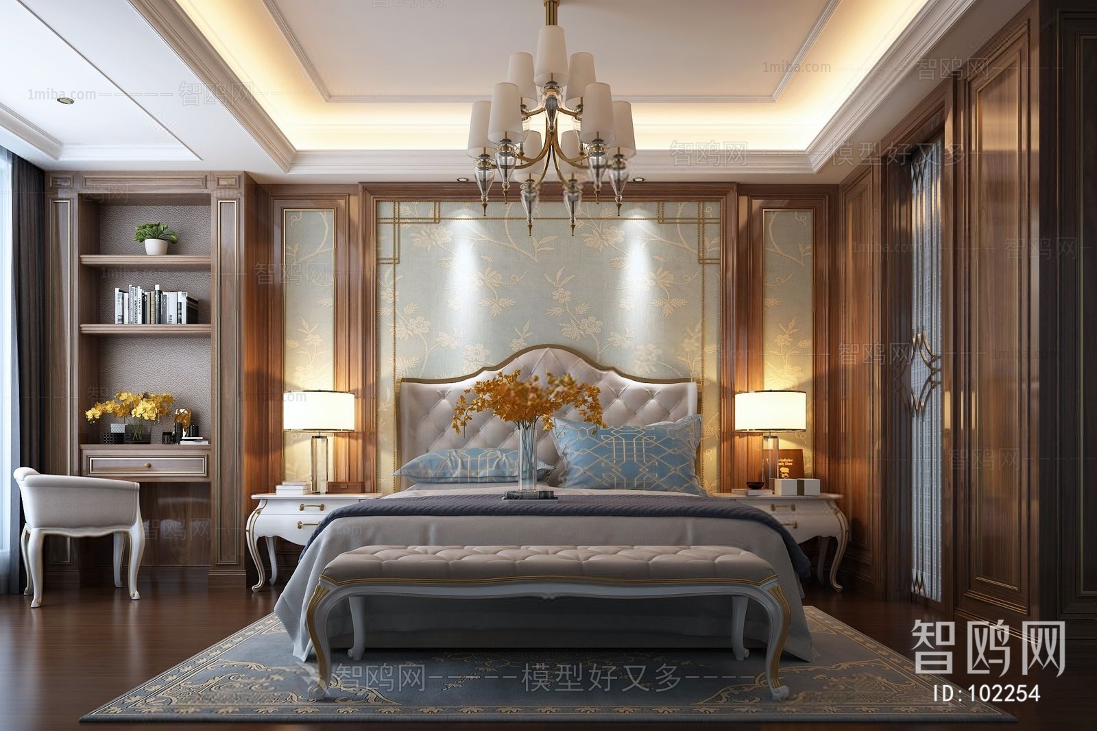 Simple European Style Bedroom