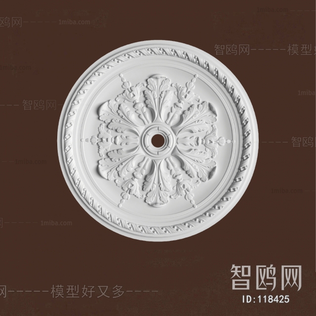 European Style Plaster Carved Top Plate