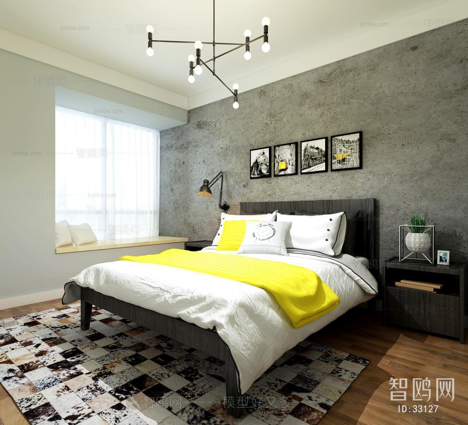 Modern Industrial Style Bedroom