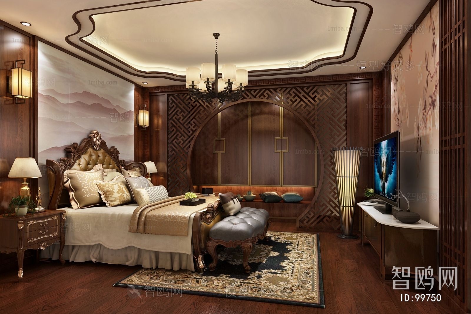 New Chinese Style Mix And Match Styles Bedroom