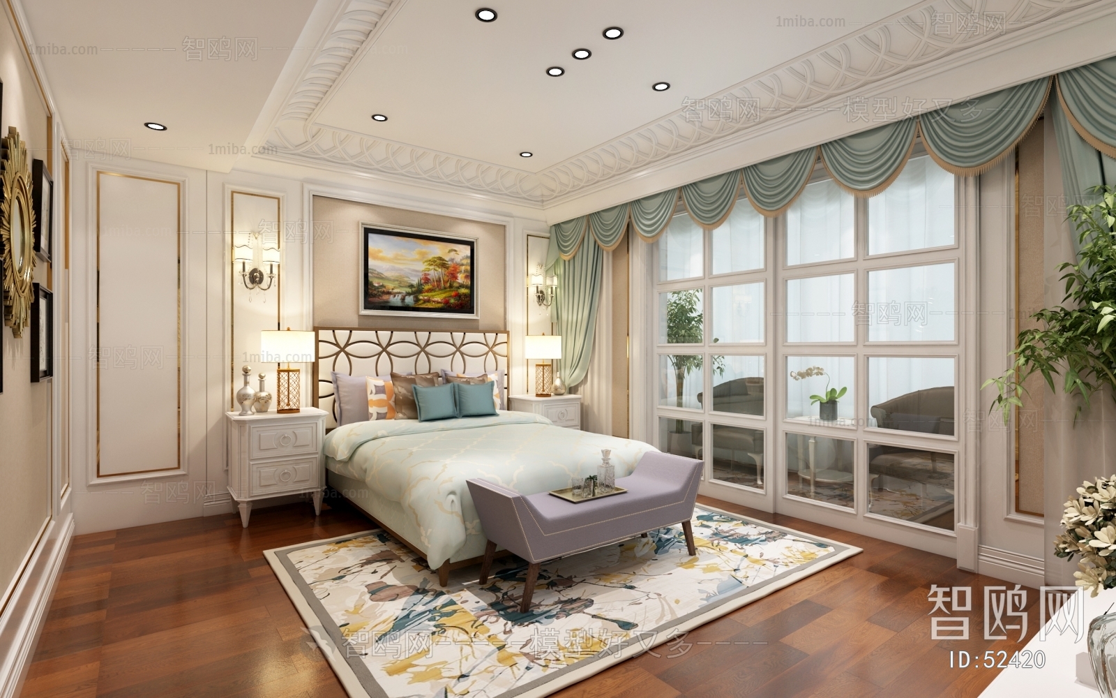 Simple European Style Bedroom