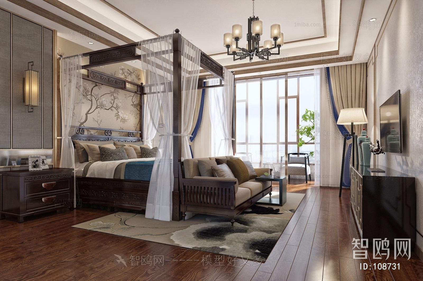 New Chinese Style Bedroom