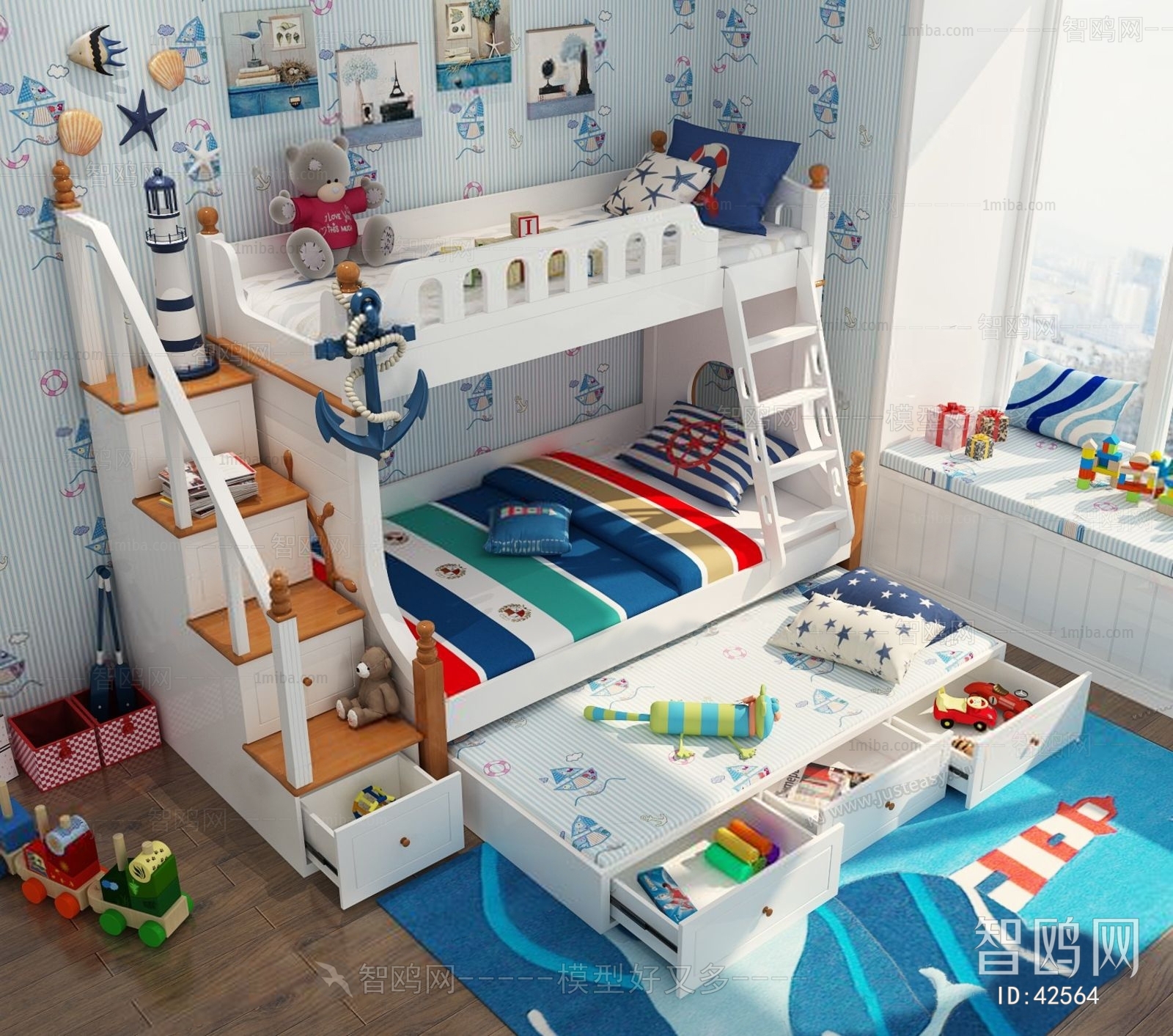 Mediterranean Style Child's Bed
