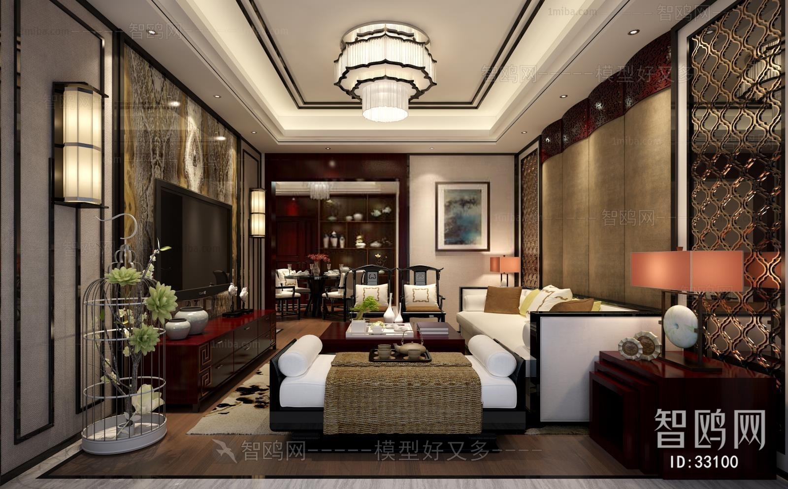 New Chinese Style A Living Room